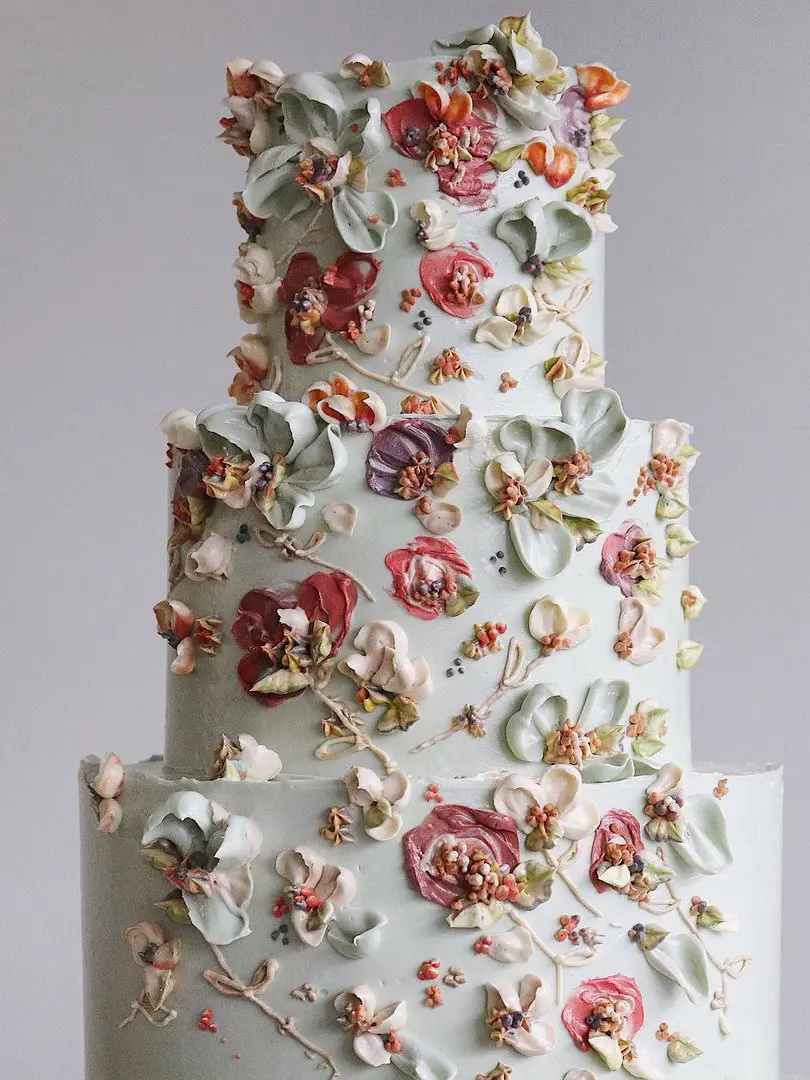 Tarta de Boda Floral de Cynthia Irani Design en Londres, UK